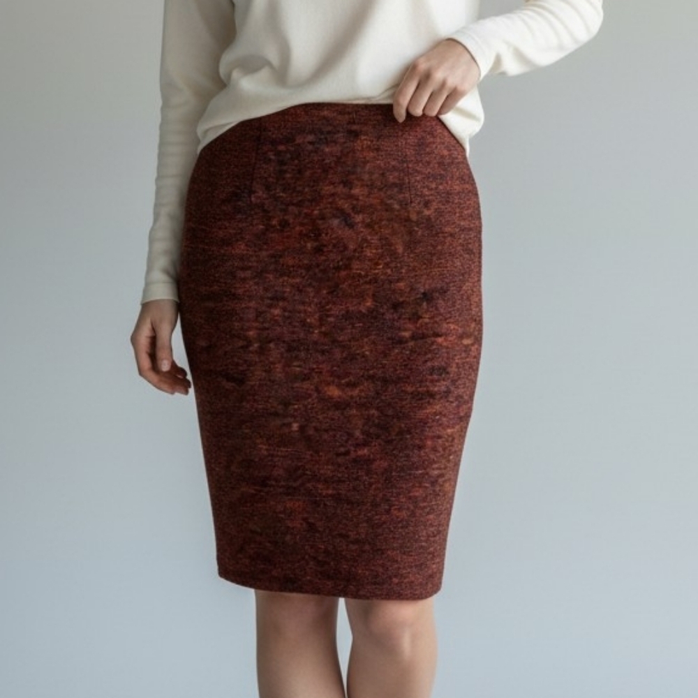 Persian Princess Finity Studio Wool Skirt Orange Red Tweed Vintage Exclusive